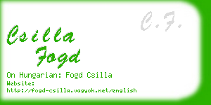 csilla fogd business card